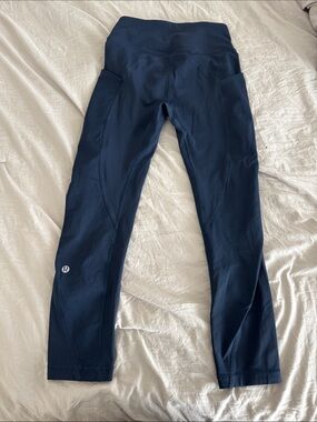 lululemon athletica Navy womens Performance Leggings with Side Pockets